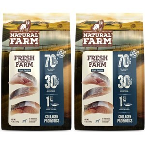 Natural Farm Fresh Salmon Recipe with Collagen Dry Dog Food, 8-lb bundle