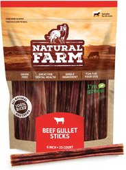 Natural Farm Gullet Sticks Dog Treats, 6-in, 25 count