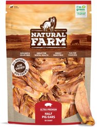 Natural Farm Half Pig Ear Dog Treats, 50 count