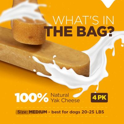 Show full view: Natural Farm Himalayan Cheese Dog Treats, Medium, 4 count slide 3 of 9