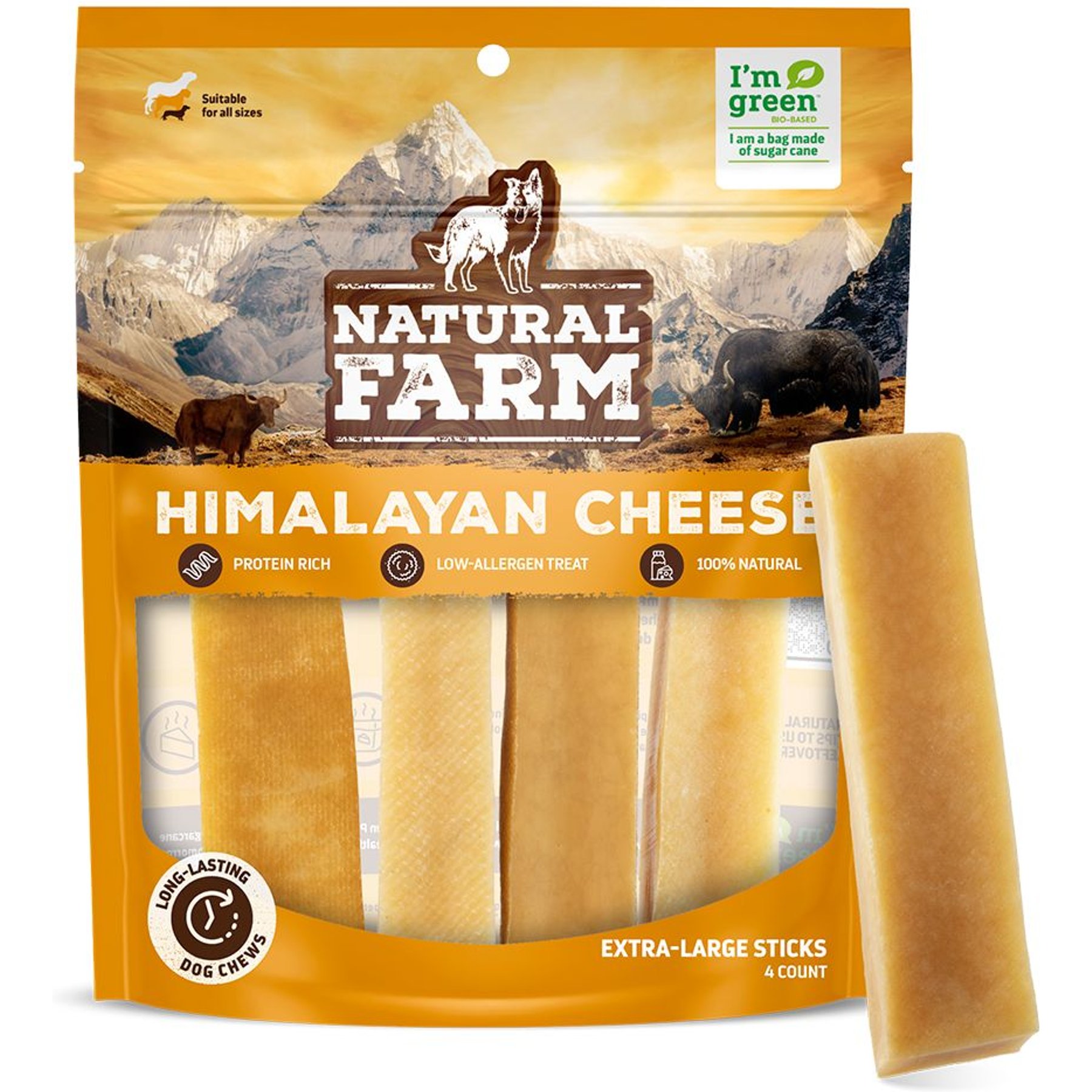 Natural Farm Himalayan Cheese Dog Treats, X-Large, 4 count