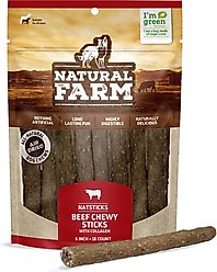Natural Farm Natsticks Beef High-Protein Chewy Sticks Dog Treats, 16 count