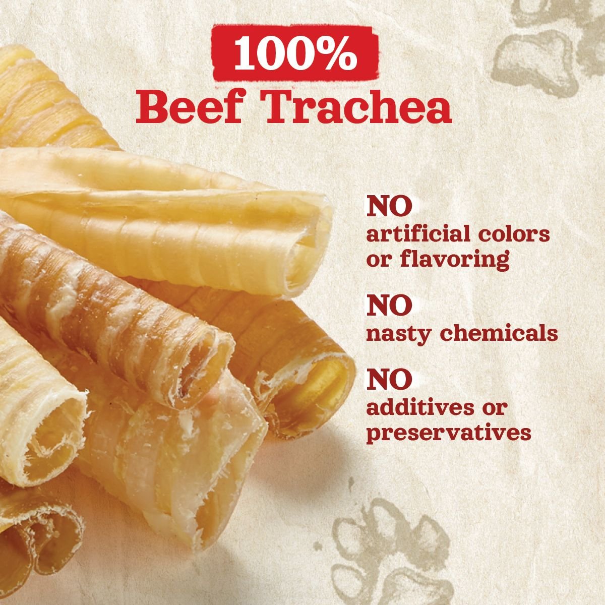 Natural Farm Odor-Free Beef Trachea Dog Treats
