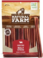 Natural Farm Odor Free 6-inch Bully Stick Dog Chews, 12 count