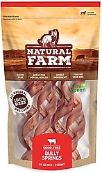 Natural Farm Odor-Free Curly Bully Sticks Dog Treats, 10-12-in, 5 count