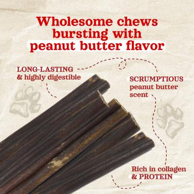 Show full view: Natural Farm Peanut Butter Collagen Sticks Dog Treats, 12-in, 12 count slide 7 of 10