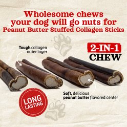 Natural Farm Peanut Butter Flavor Stuffed Collagen Sticks Dog Treats, 6-in, 15 count slide 2 of 9