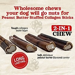 Natural Farm Peanut Butter Stuffed Collagen Dog Treats, 4-in, 10 count slide 2 of 6