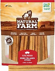 Natural Farm Pork 6-in Collagen Sticks Dog Treats, 15 count