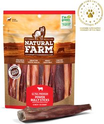 Natural Farm Power Beef Bully Sticks Dog Treats, 6-in, 15 count