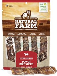 Natural Farm Power Beef Bully Sticks Dog Treats, 6-in, 5 count