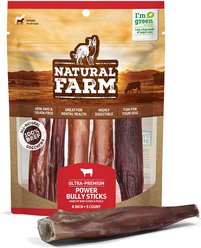 Natural Farm Power Bully Sticks Dog Treats, 6-in, 5 count 