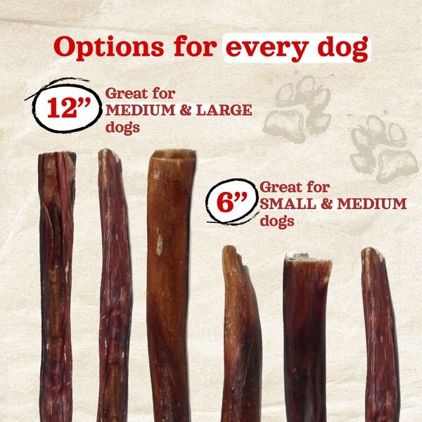 Natural Farm Braided Power Bully Sticks For Dogs - 12 Inch, 10 Pack, Beef Cheek & Pizzle