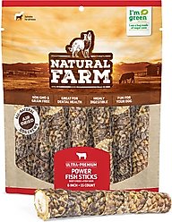 Natural Farm Power Fish Sticks Dog Treats, 6-in, 15 count