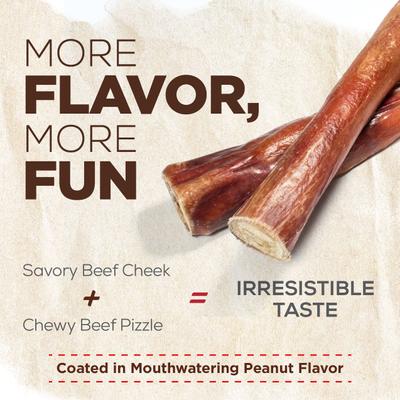 Show full view: Natural Farm Power Peanut Butter Bully Sticks Dog Treats, 6-in, 5 count slide 4 of 8
