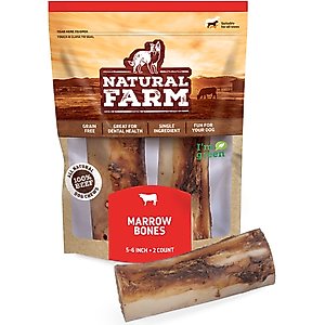 Natural Farm Smoked Marrow Bones Dog Treats, 5-6-in, 2 count
