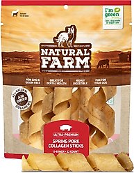 Natural Farm Spring Pork 5 to 6-in Collagen Sticks Dog Treats, 12 count
