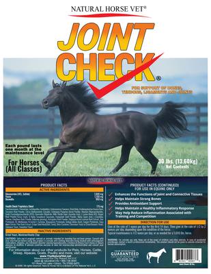 Show full view: Natural Horse Vet Joint Check Maximum Performance Formula Horse Supplement, 30-lb bag slide 2 of 2