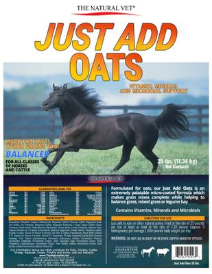 Show full view: Natural Horse Vet Just Add Oats Vitamin Mineral & Microbial Supplement, 25-lb bag slide 2 of 4