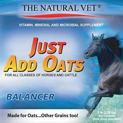 Show full view: Natural Horse Vet Just Add Oats Vitamin Mineral & Microbial Supplement, 5-lb bag slide 3 of 4