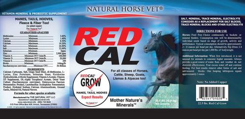 Show full view: Natural Horse Vet Multi-Species Red Cal Grow Mane & Tail Supplement, 22.5-lb bag slide 2 of 2