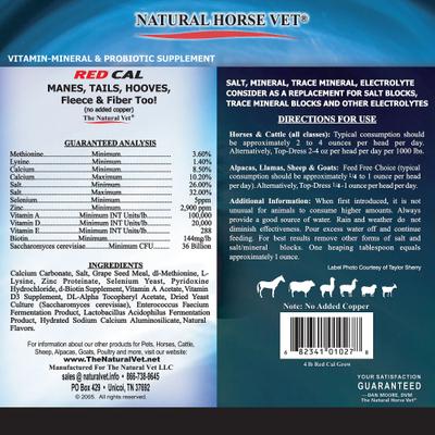 Show full view: Natural Horse Vet Multi-Species Red Cal Grow Mane & Tail Supplement, 4-lb bag slide 3 of 5