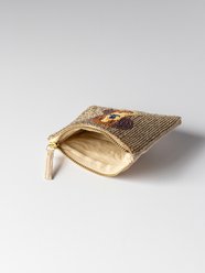 Natural Life Beaded Coin Purse Silver Dog Keepsake, 5.25 x 4-in