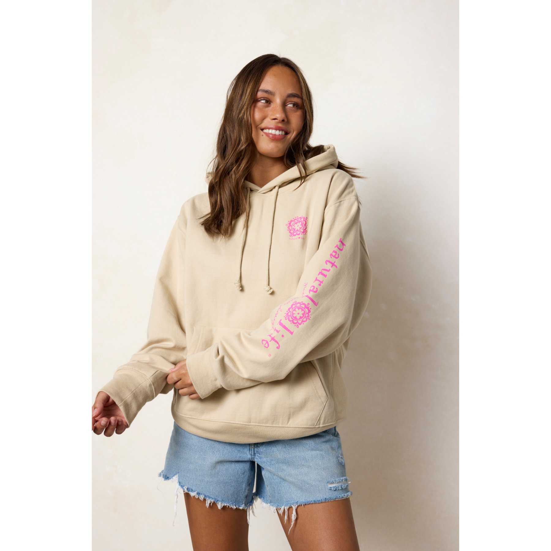 Natural Life Fish Hoodie, Cream, XX-Large