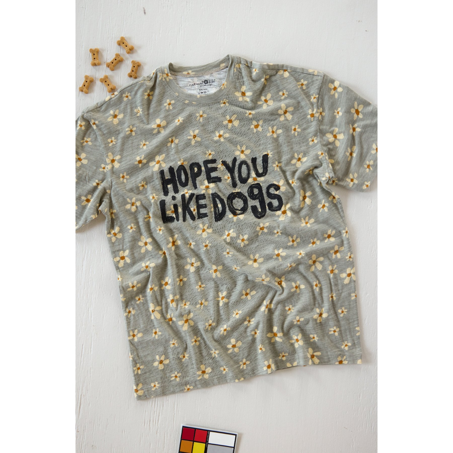 Natural Life Life Is A Canvas Tee Shirt, Dove Grey, X-Small/Small
