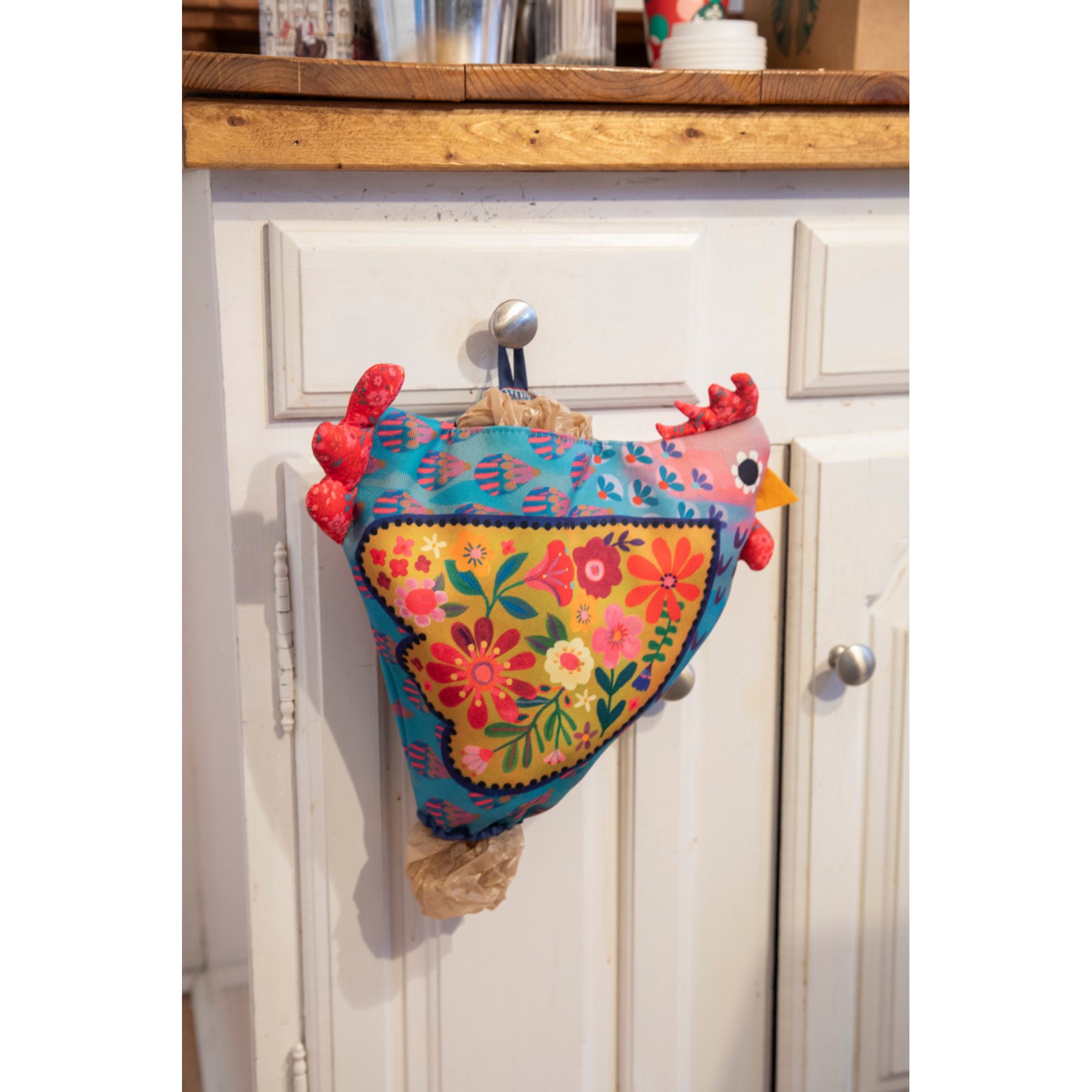 Natural Life So Cute Chicken Grocery Bag Holder, 12 x 12-in