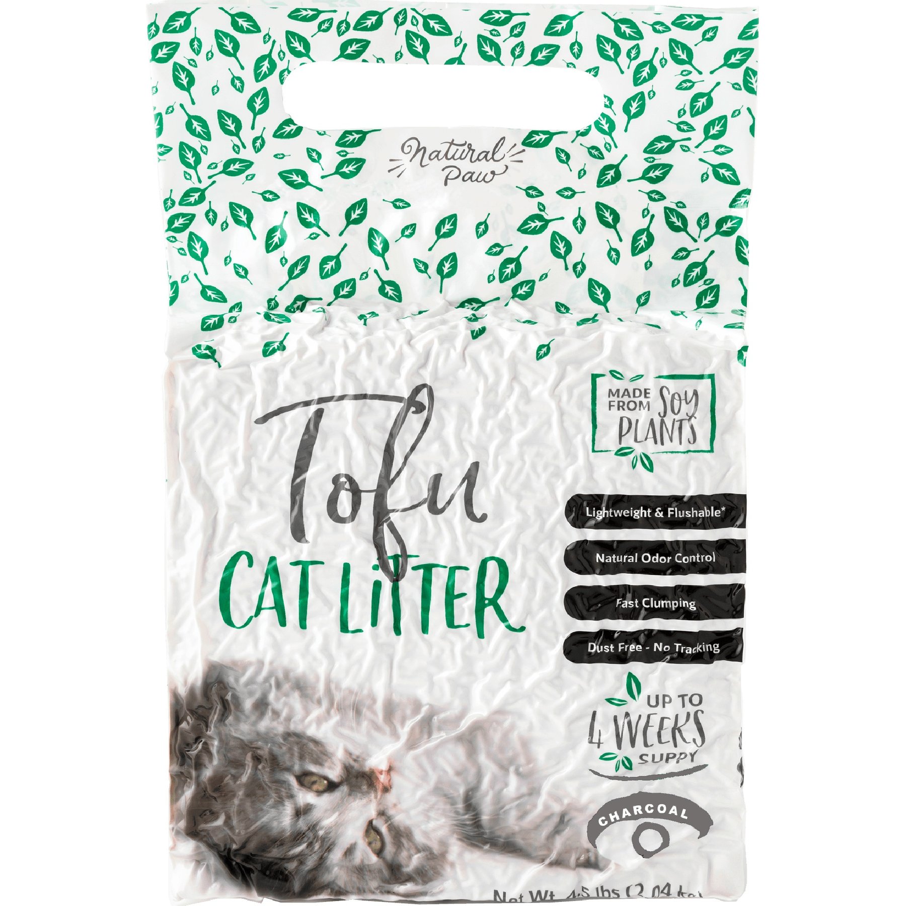 Natural Paw Tofu Cat Litter Refill Bag, 4.5-lb bag, Charcoal
