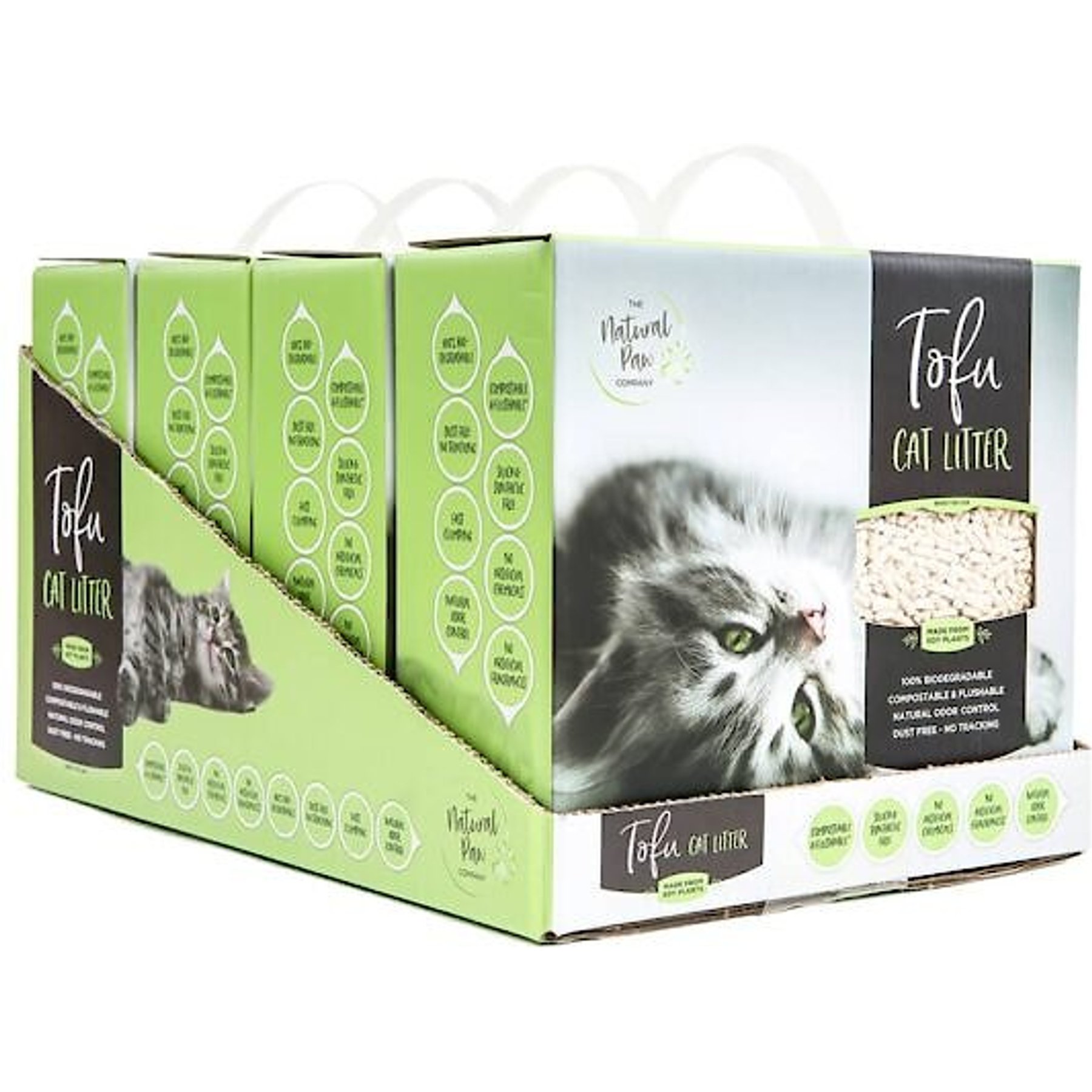 Natural Paw Unscented Tofu Cat Litter, 4.5-lb bag, case of 4