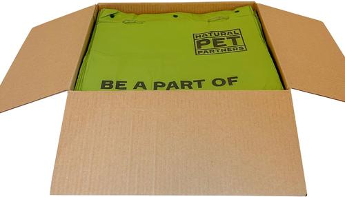 Show full view: Natural Pet Partners Commercial Compostable Bulk Flat Header Pull-Strap Dog Waste Bags, 3,200 count slide 3 of 5