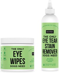 Natural Rapport Liquid & Wipes Dog Eye Tear Stain Remover Bundle, 18-fl oz bottle & 100 count wipes