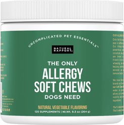 Natural Rapport The Only Allergy Soft Chews Dogs Need Allergy Supplement for Dogs, 120 count