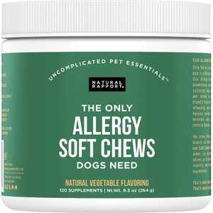 Natural Rapport The Only Allergy Soft Chews Dogs Need Allergy Supplement for Dogs, 120 count