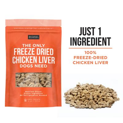 Show full view: Natural Rapport The Only Freeze-Dried Chicken Liver Dog Treats, 4-oz bag slide 4 of 5