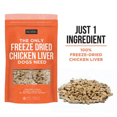 Show full view: Natural Rapport The Only Freeze-Dried Chicken Liver Dog Treats, 8-oz bag slide 4 of 5