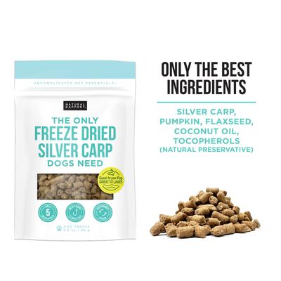 Show full view: Natural Rapport The Only Freeze-Dried Silver Carp Dog & Cat Treat, 3.5-oz bag slide 4 of 5