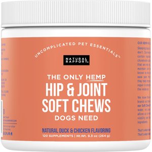 Natural Rapport The Only Hemp Hip & Joint Soft Chews Dogs Need Joint Supplement for Dogs, 120 count