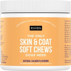 Natural Rapport The Only Skin & Coat Soft Chews Dogs Need Skin & Coat Supplement for Dogs, 120 count