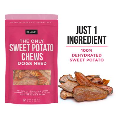 Show full view: Natural Rapport The Only Sweet Potato Chews Dogs Need Dog Treats, 8-oz bag slide 3 of 5