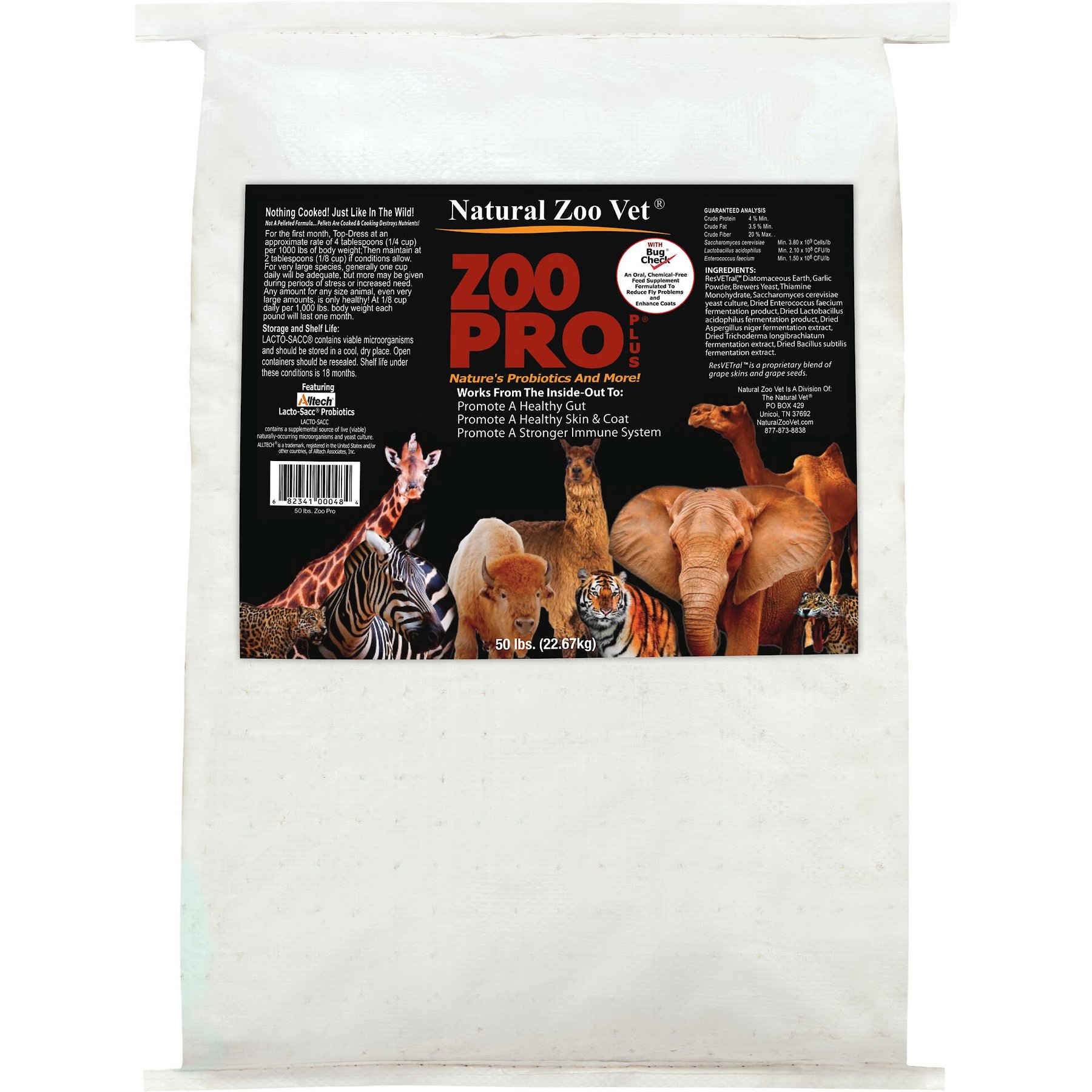 Natural Zoo Vet Zoo Pro Multi-Species Supplement with Bug Check, 50-lb bag