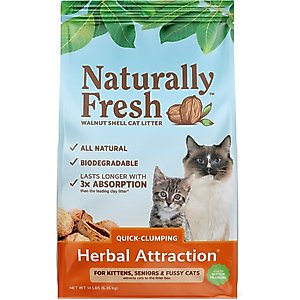 Naturally Fresh Herbal Attraction Scented Clumping Walnut Cat Litter, 14-lb bag