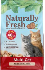 Naturally Fresh Multi-Cat Unscented Clumping Walnut Cat Litter, 40-lb bag