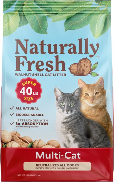 Naturally Fresh Multi-Cat Unscented Clumping Walnut Cat Litter