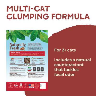 Show full view: Naturally Fresh Multi-Cat Unscented Clumping Walnut Cat Litter, 40-lb bag slide 3 of 13