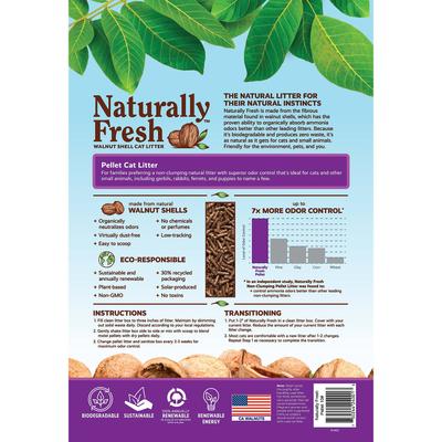 Show full view: Naturally Fresh Pellet Unscented Non-Clumping Walnut Cat Litter, 10-lb bag slide 4 of 12