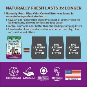 Naturally Fresh Pellet Unscented Non-Clumping Walnut Cat Litter, 26-lb bag