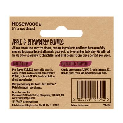 Show full view: Naturals by Rosewood Apple & Strawberry Bunnies Small Pet Treats, 3.5-oz bag, case of 4 slide 3 of 4